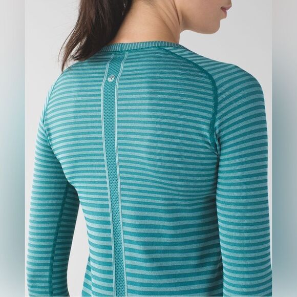 Lululemon Swiftly Tech Long Sleeve Crew Size 6 Heathered Forage Teal - Picture 2 of 8